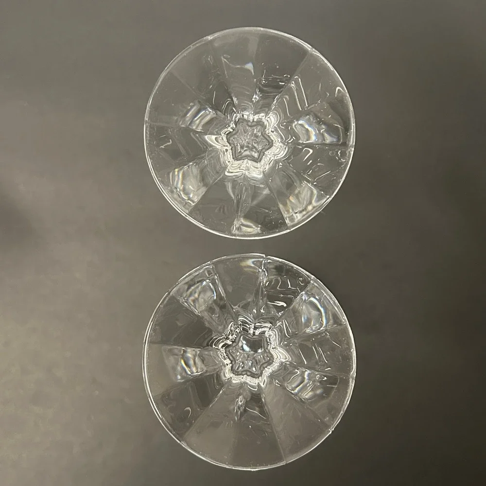 Vintage Crystal Glass Candlestick Holders Set 2 8